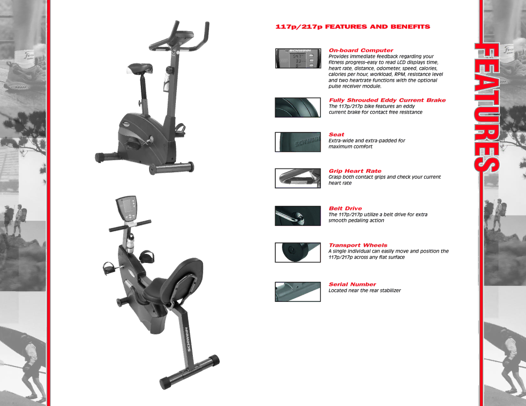 Schwinn 117P/217P manual 117p/217p Features and Benefits 