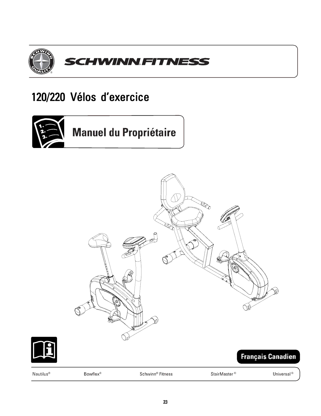 Schwinn manual 120/220 Vélos d’exercice 