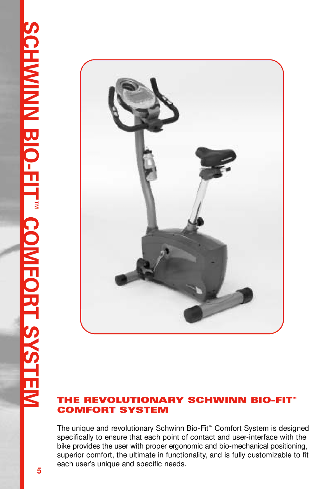 Schwinn 212, 112 manual Revolutionary Schwinn BIO-FIT, Comfort System 