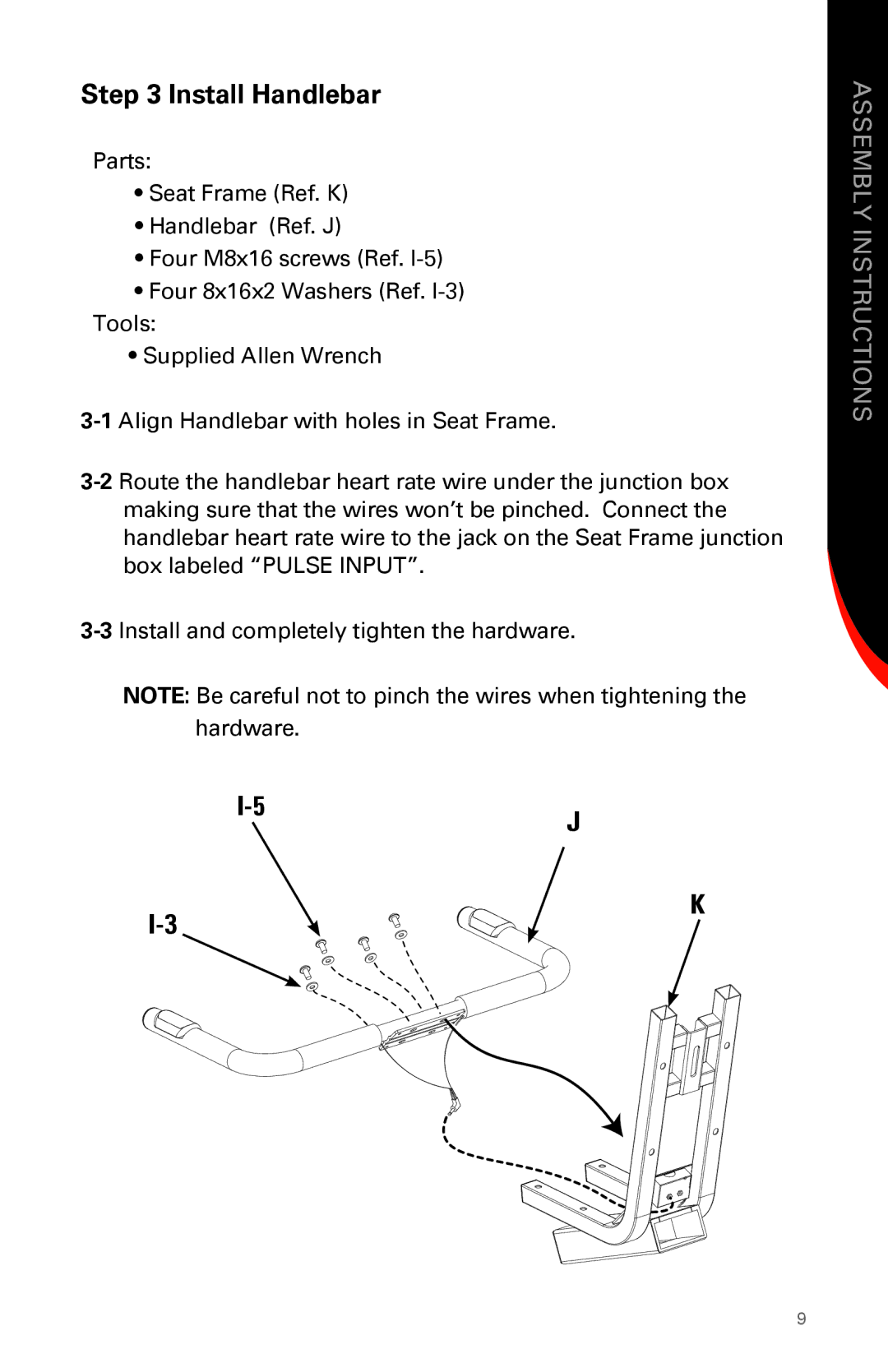 Schwinn 231 manual Install Handlebar 