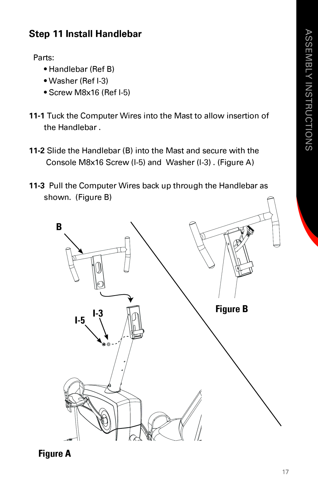 Schwinn 231 manual Install Handlebar 