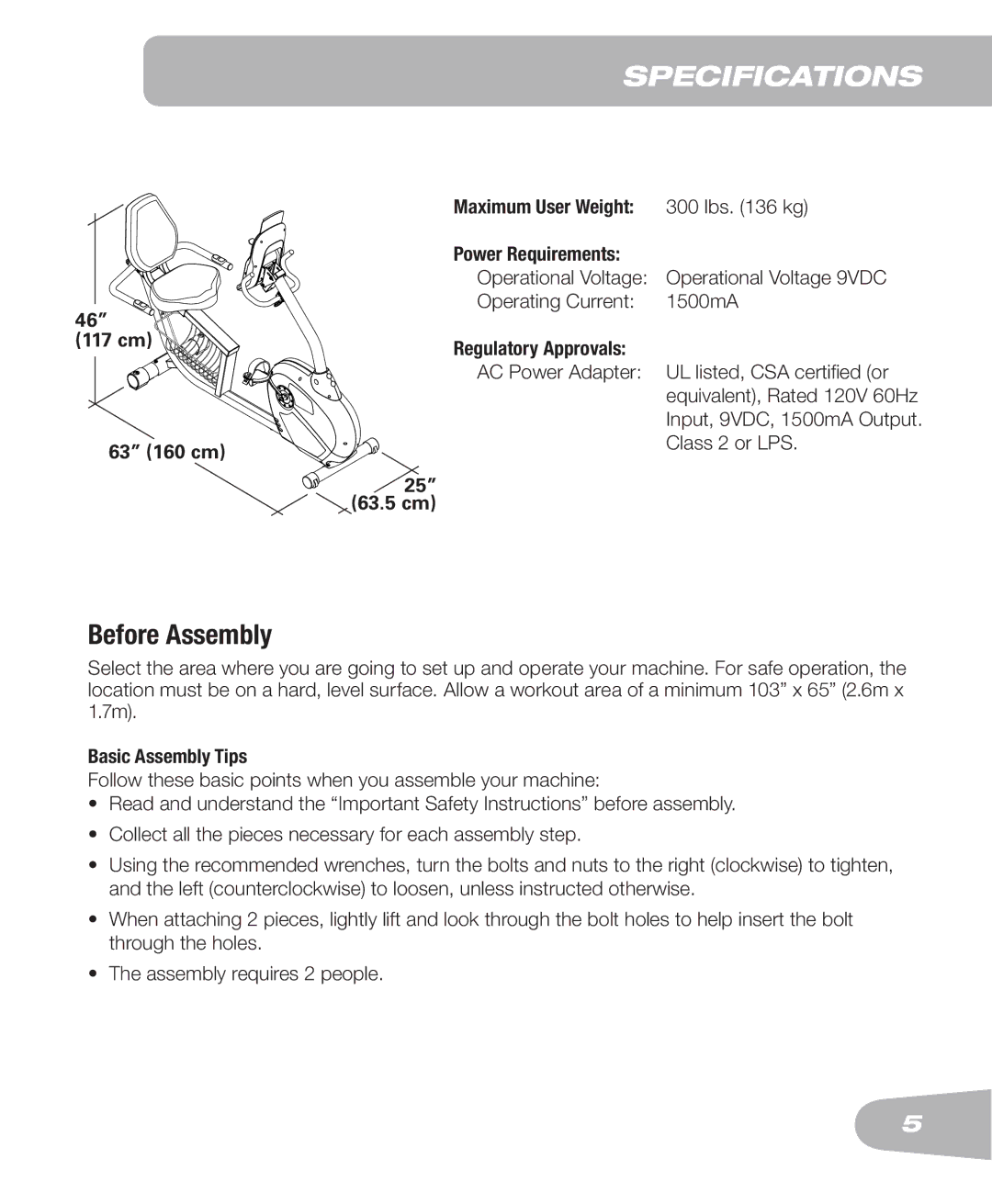 Schwinn 250 schwinn manual Specifications 