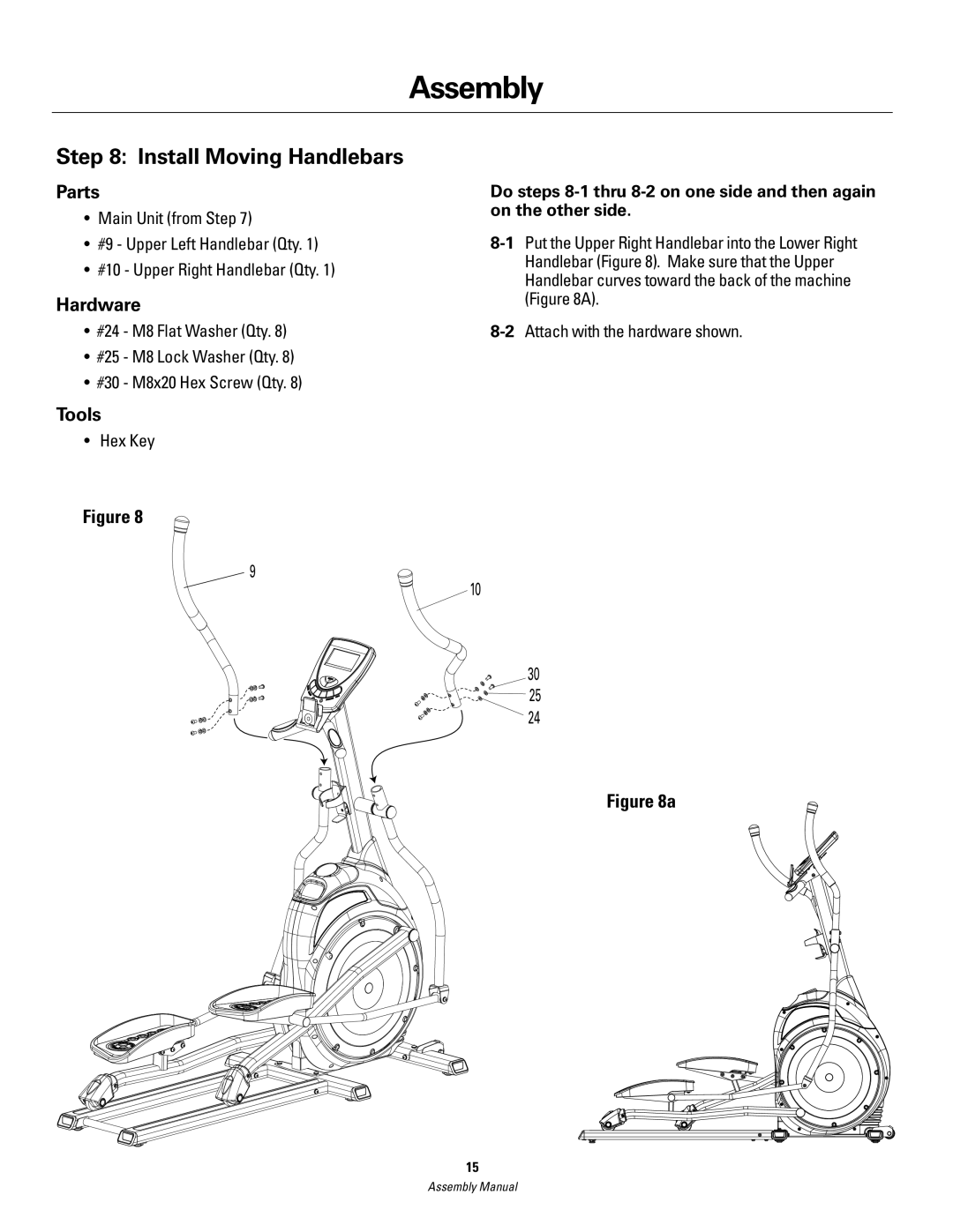 Schwinn 420 manual Install Moving Handlebars 