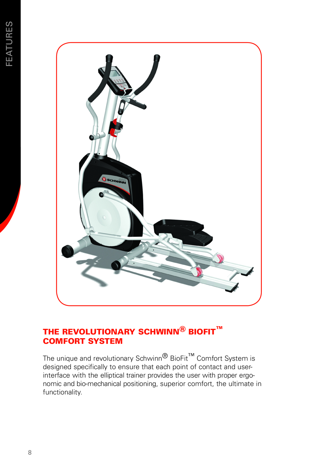 Schwinn 430 manual Features, The Revolutionary Schwinn Biofit Comfort System 