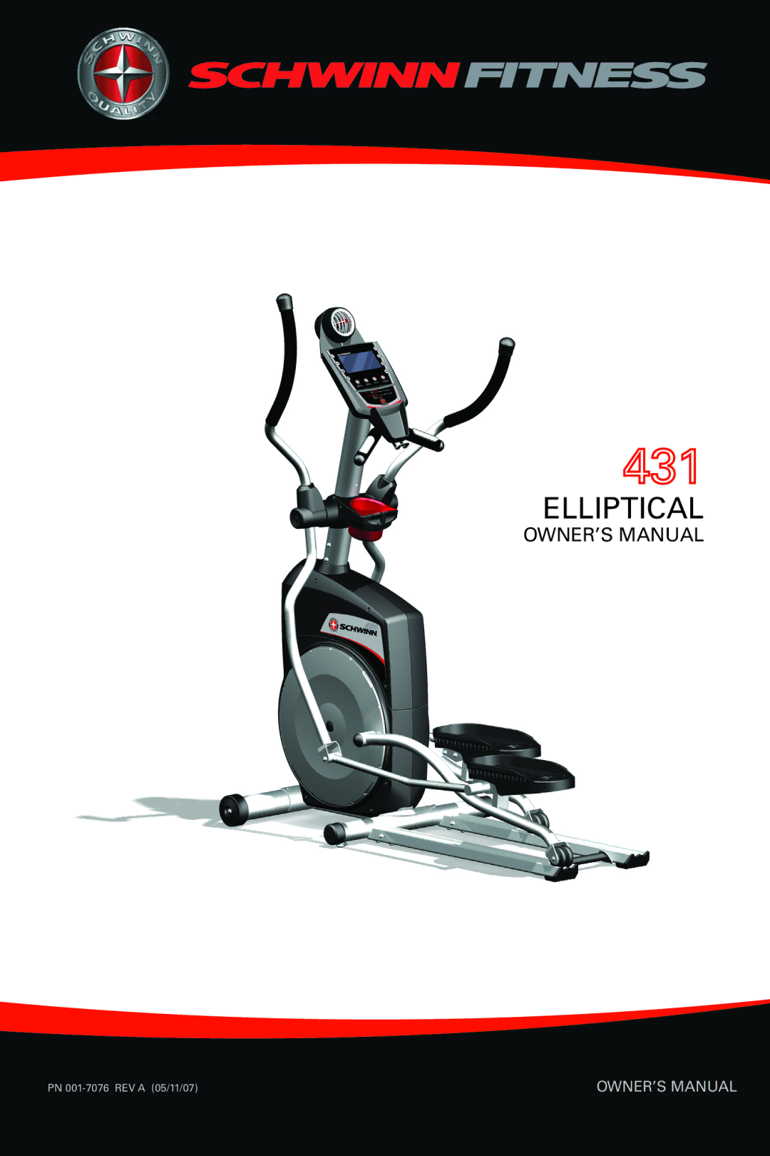 Schwinn 431 manual Elliptical 