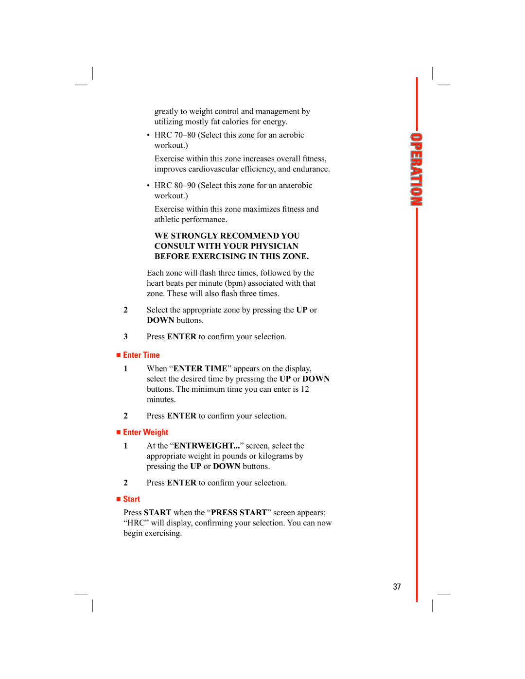 Schwinn 438 manual Operation 