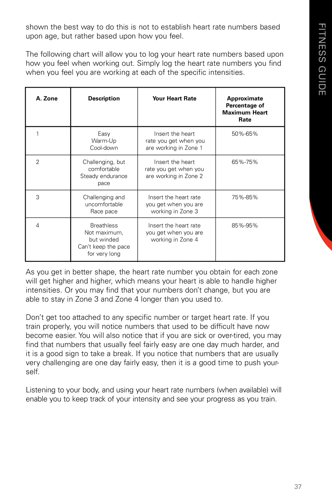 Schwinn SB13, SR23 manual Zone Description Your Heart Rate Approximate 