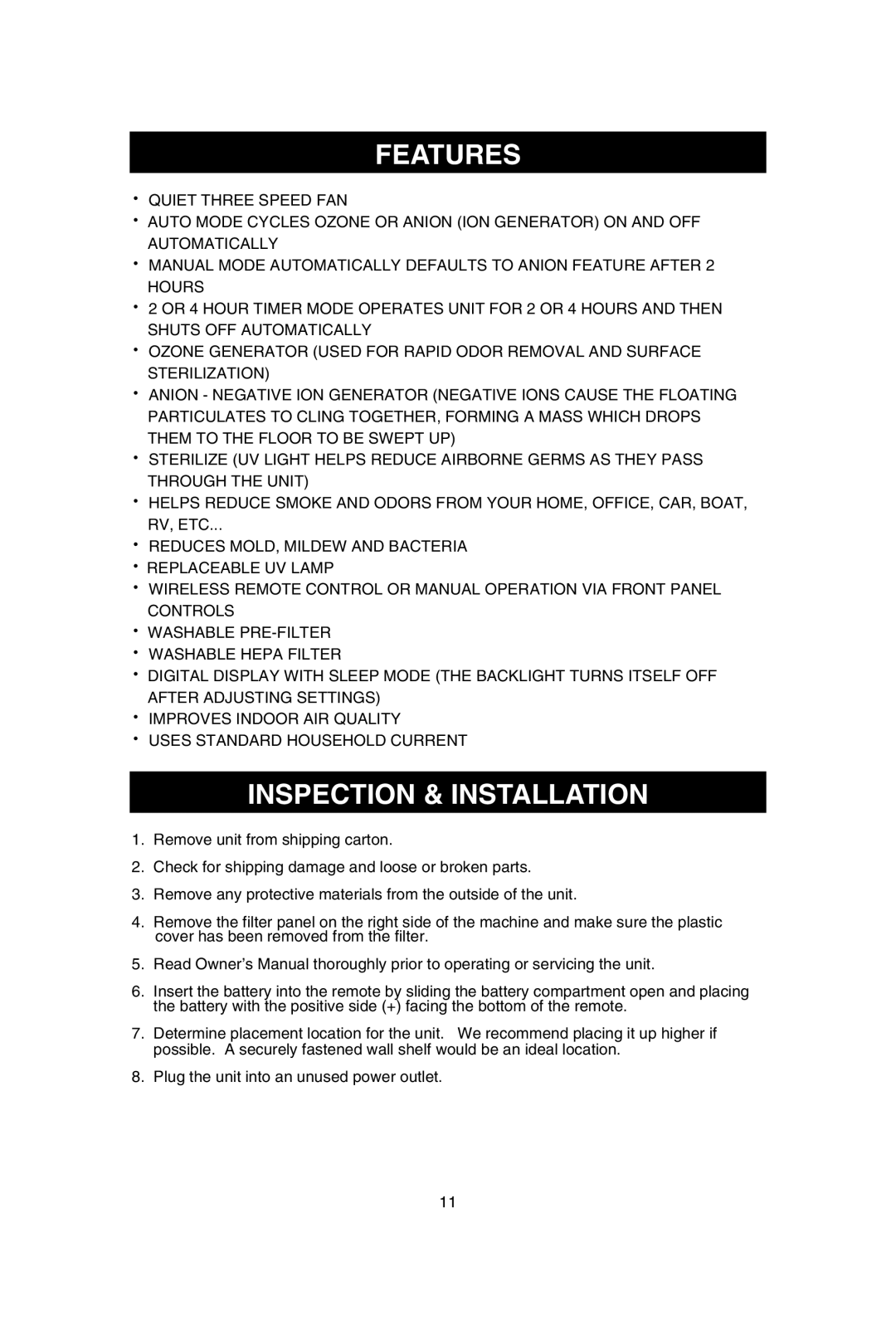 SCI Scandicrafts A2840/R manual Features 