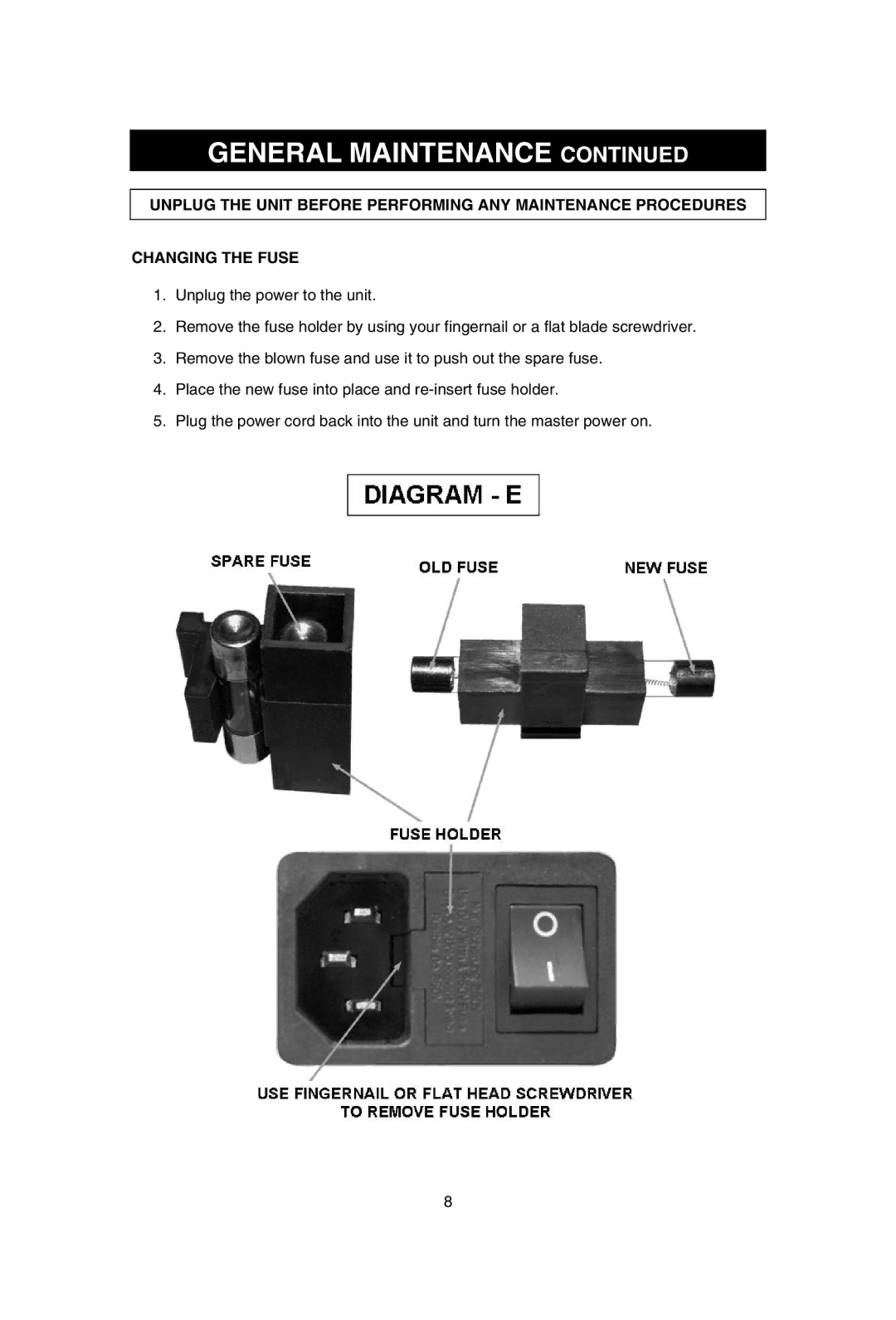 SCI Scandicrafts A2840/R manual General Maintenance 