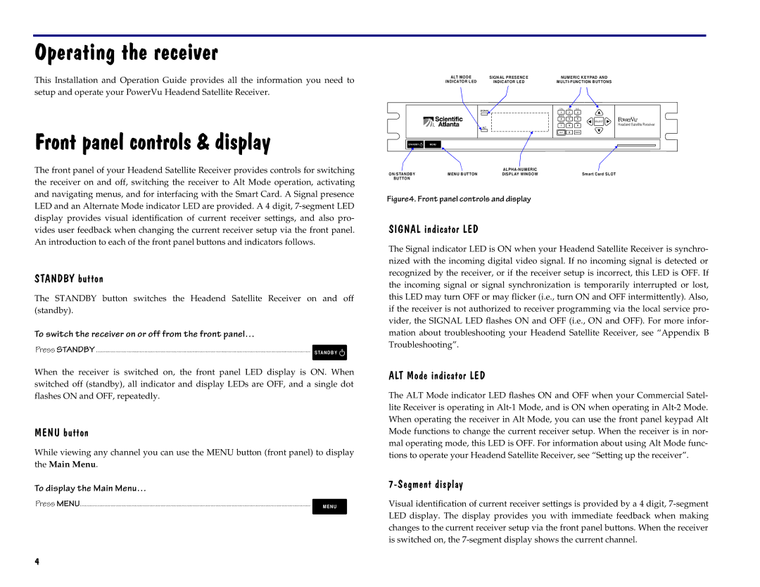 Scientific Atlanta D9225 manual $/70RGHLQGLFDWRU, 6HJPHQWGLVSOD 