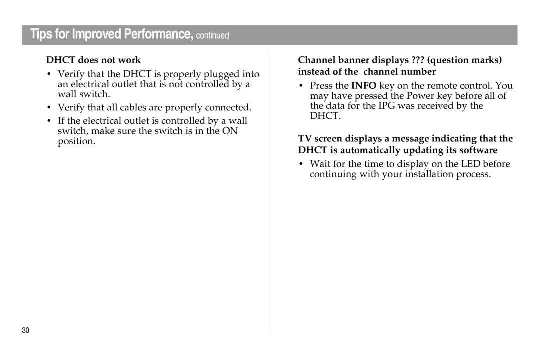 Scientific Atlanta Digital Home Communications Terminal manual Dhct does not work 