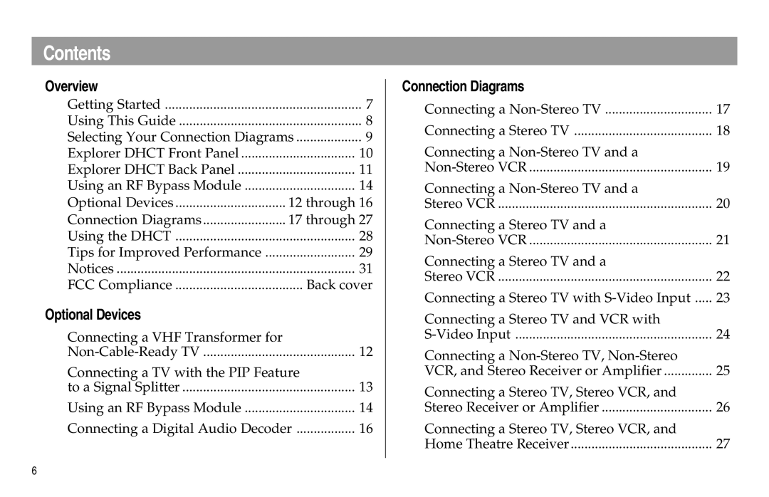 Scientific Atlanta Digital Home Communications Terminal manual Contents 