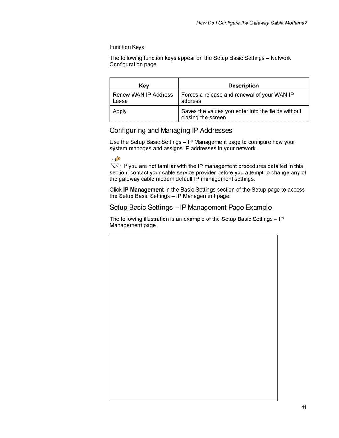 Scientific Atlanta DPR2320, EPR2320 Configuring and Managing IP Addresses, Setup Basic Settings IP Management Page Example 