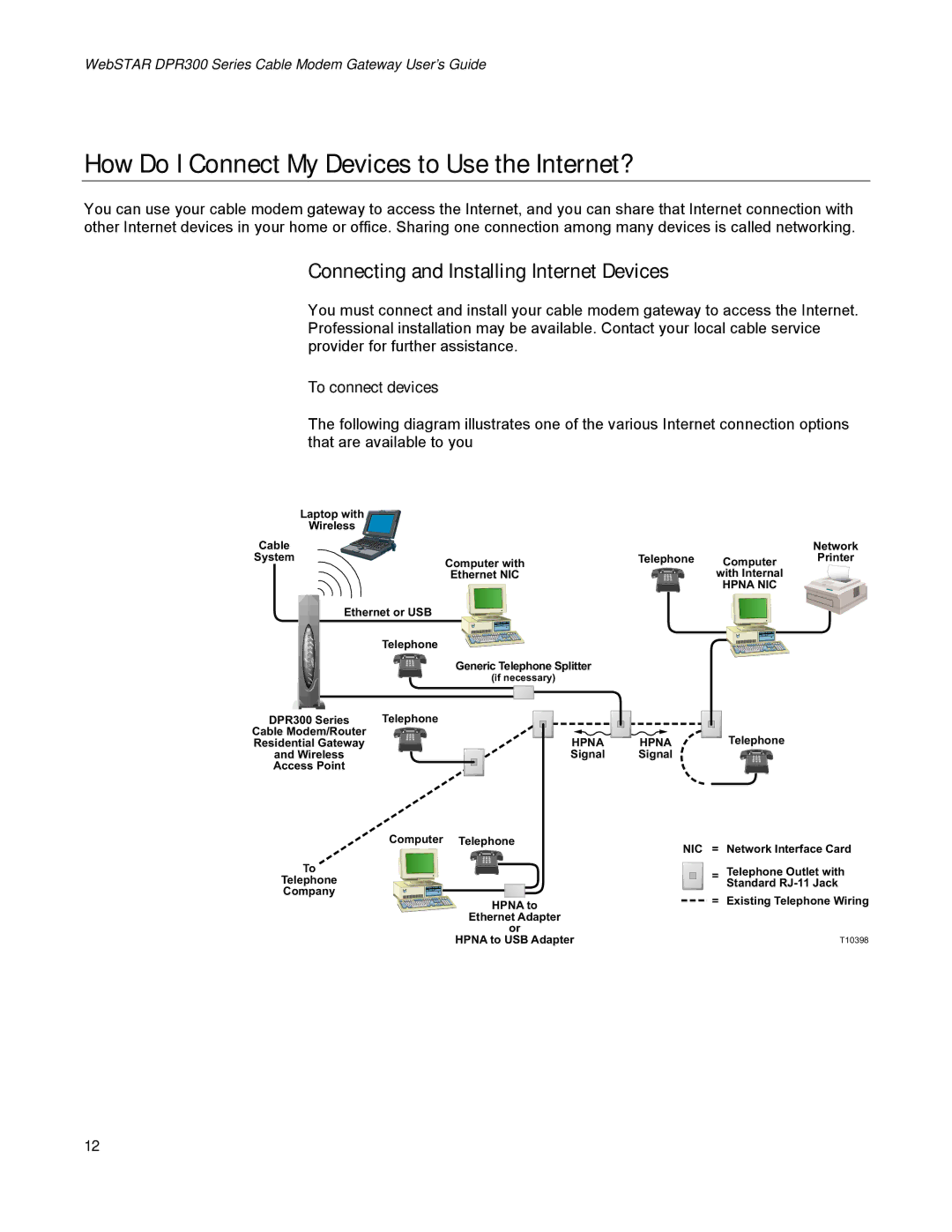 Scientific Atlanta DPR300 Series manual How Do I Connect My Devices to Use the Internet?, To connect devices 