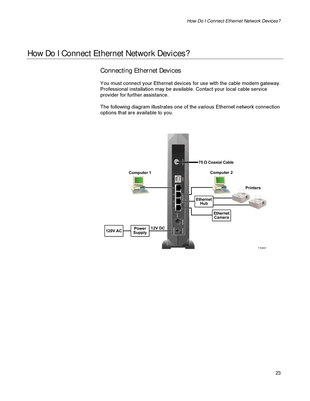 Scientific Atlanta DPR300 Series manual How Do I Connect Ethernet Network Devices?, Connecting Ethernet Devices 