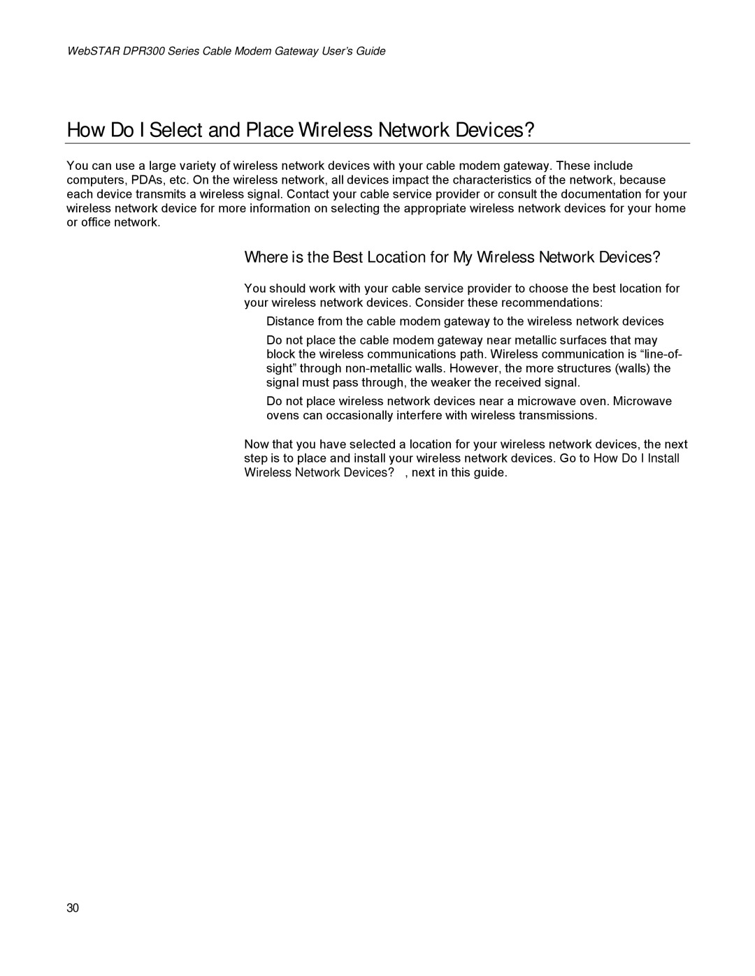 Scientific Atlanta DPR300 Series manual How Do I Select and Place Wireless Network Devices? 