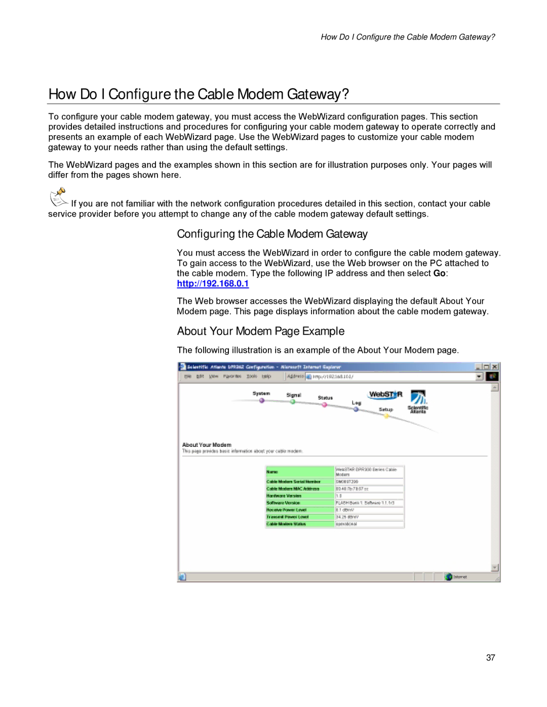 Scientific Atlanta DPR300 Series manual How Do I Configure the Cable Modem Gateway?, Configuring the Cable Modem Gateway 