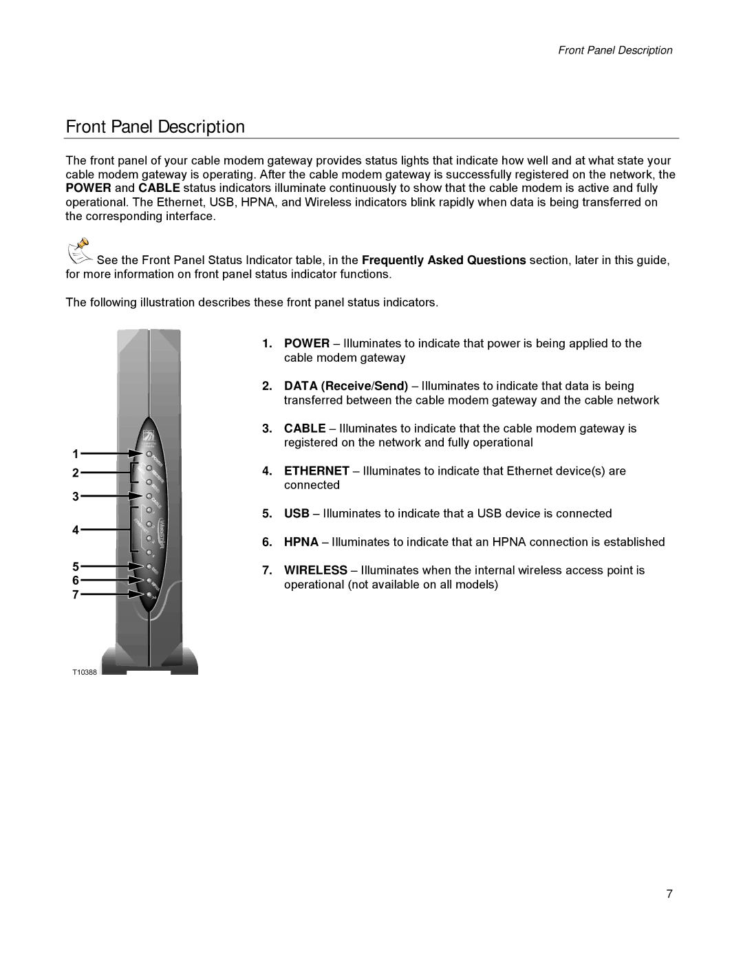 Scientific Atlanta DPR300 Series manual Front Panel Description 