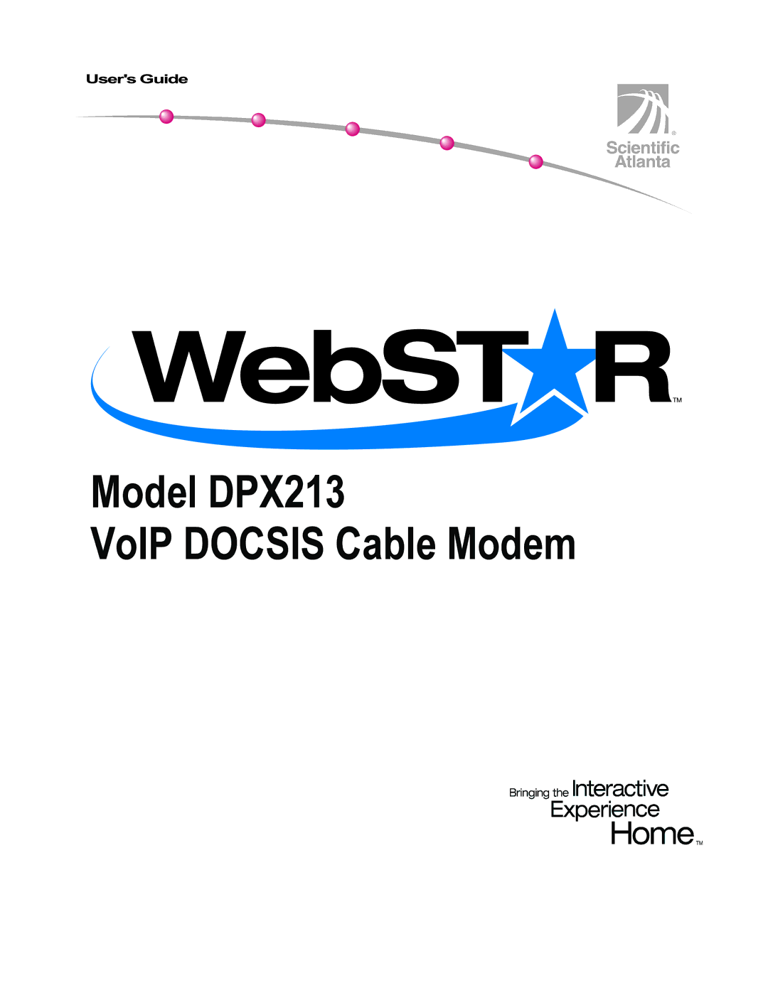 Scientific Atlanta manual Model DPX213 VoIP Docsis Cable Modem 