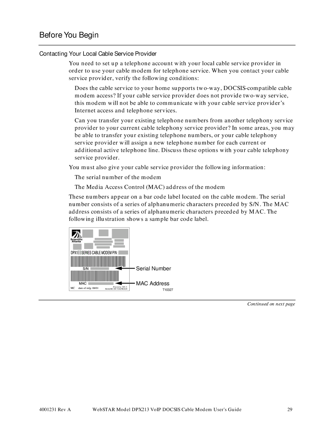 Scientific Atlanta DPX213 manual Before You Begin 