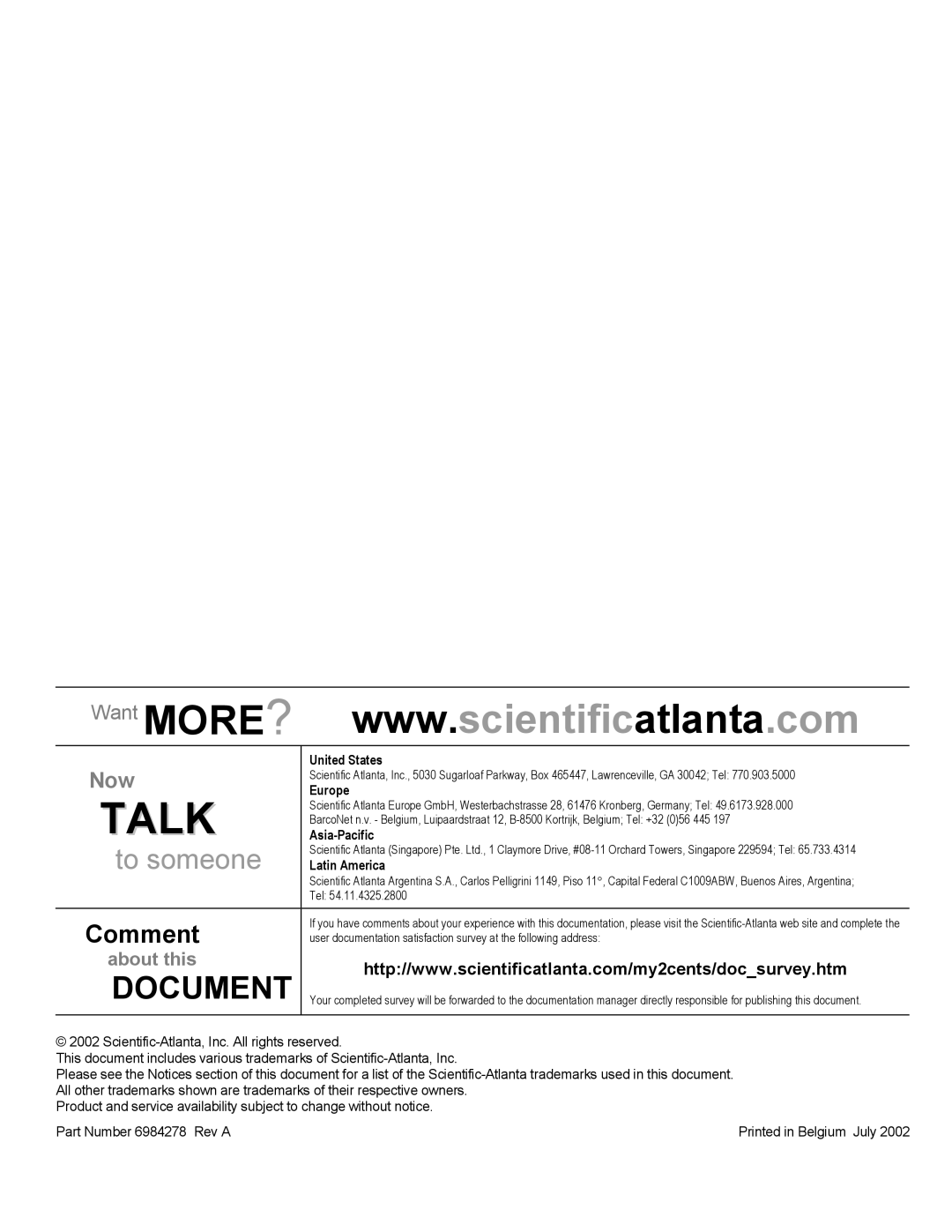 Scientific Atlanta Power Supply Unit manual Comment, Now 