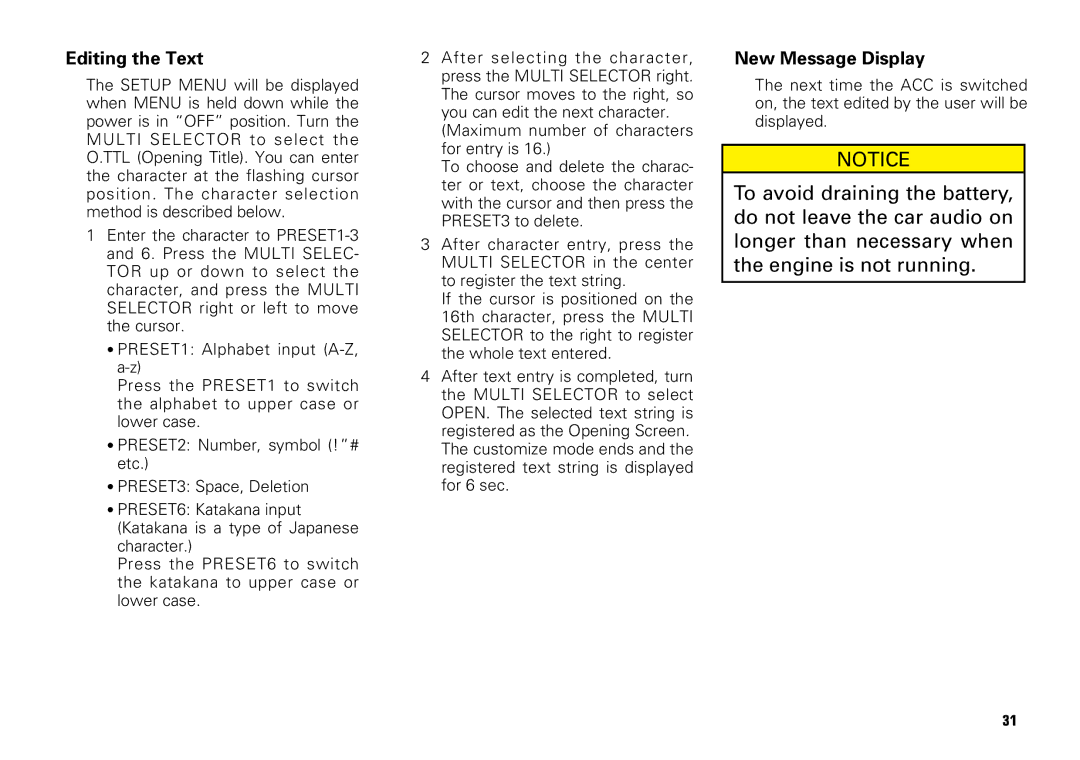 Scion PT546-00081 manual Editing the Text, New Message Display 