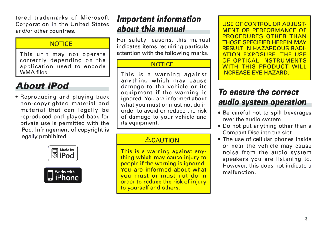 Scion PT546-00100 About iPod, Important information about this manual 