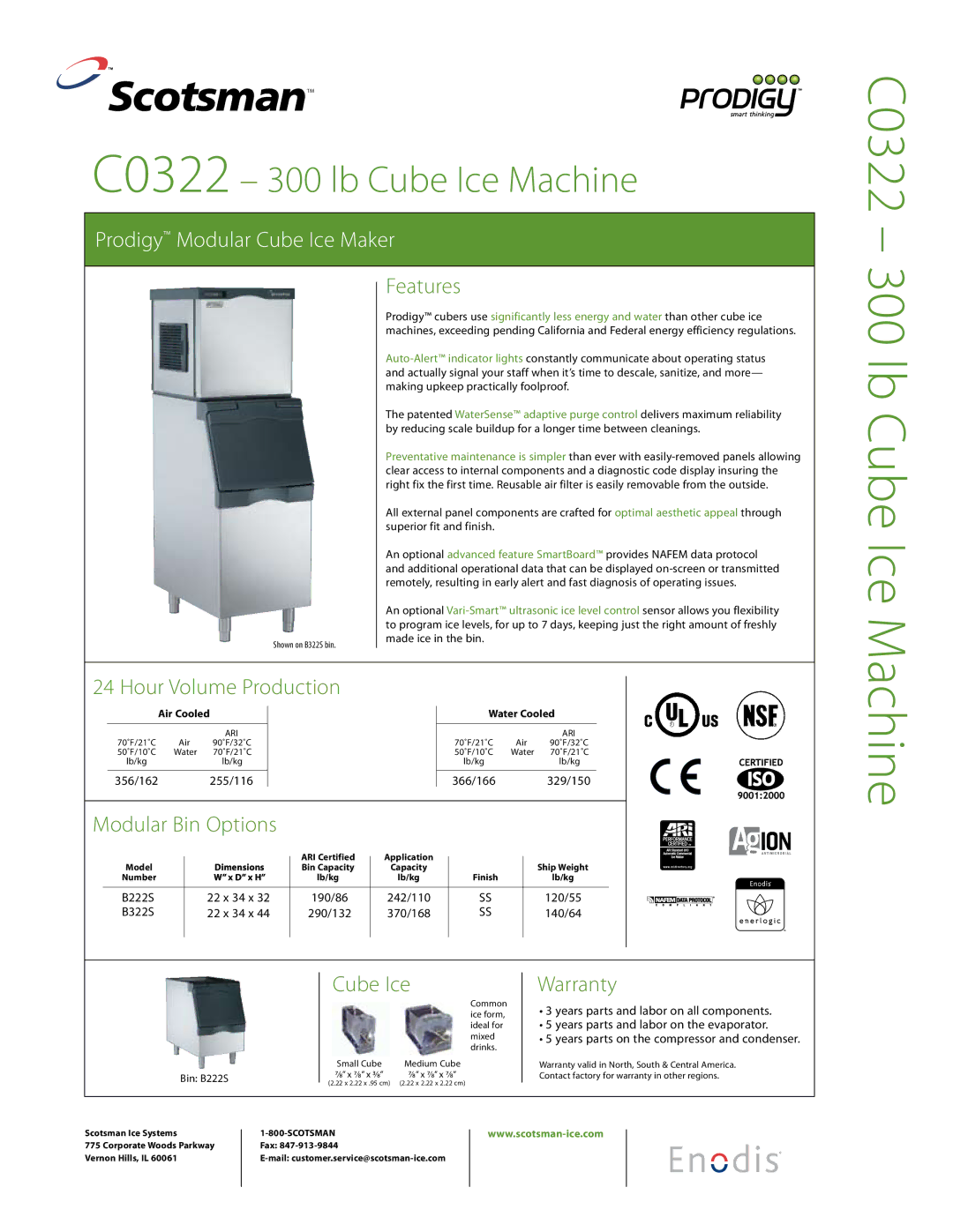 Scotsman Ice C0322 warranty Machine 