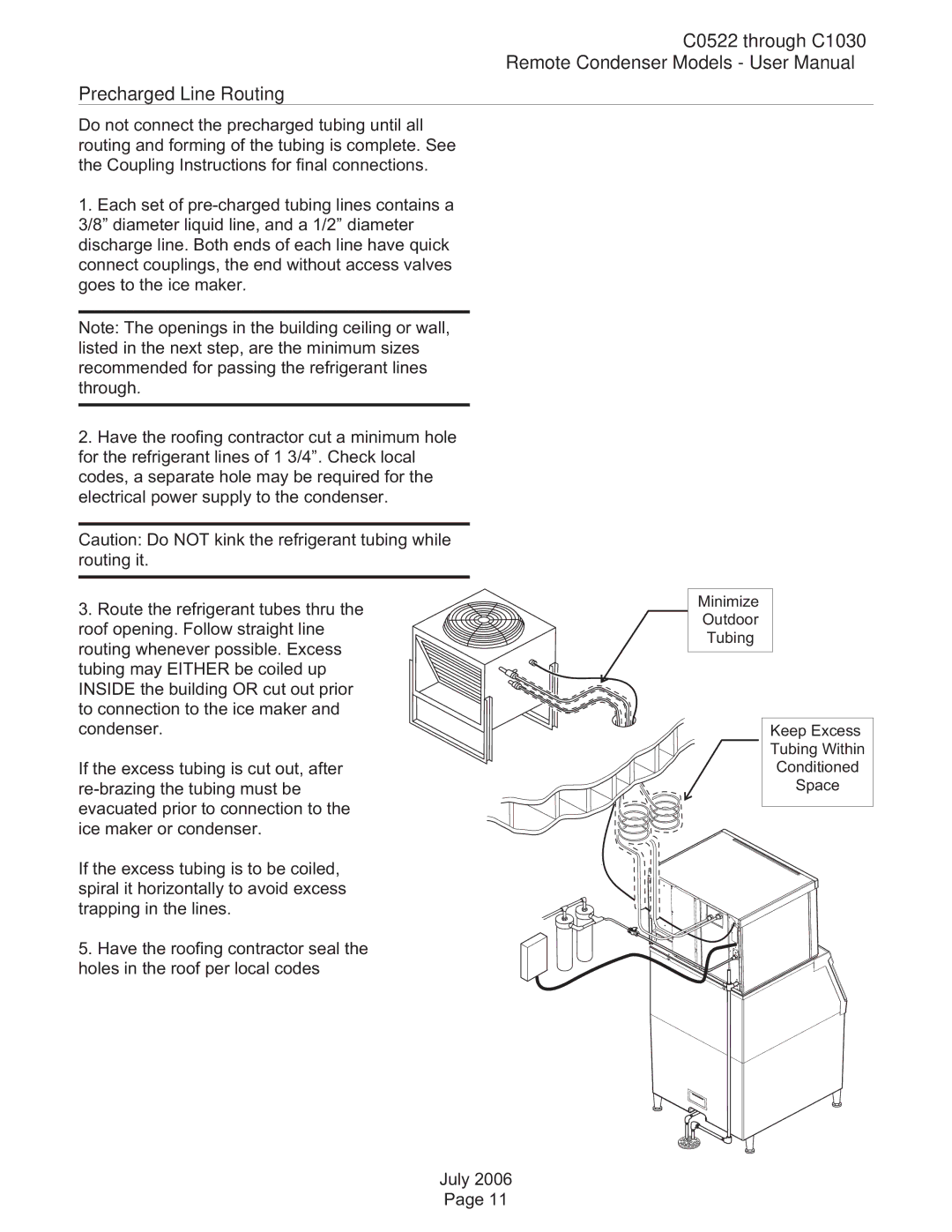 Scotsman Ice C0530, C0830, C0630 user manual C0522 through C1030 Precharged Line Routing 