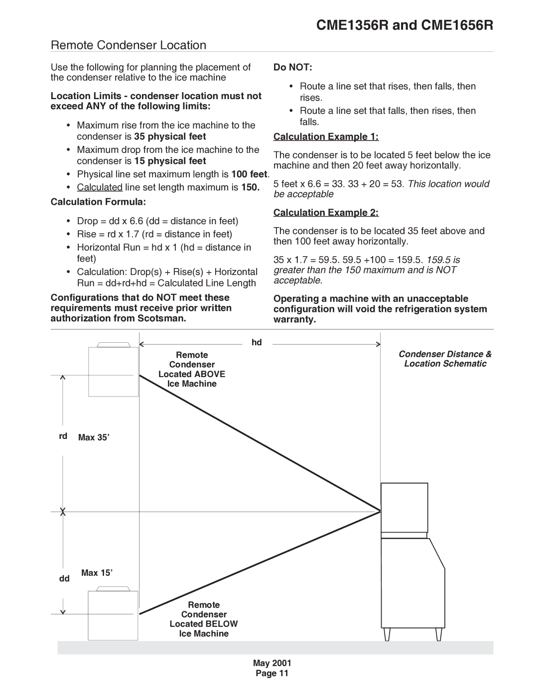 Scotsman Ice specifications CME1356R and CME1656R 