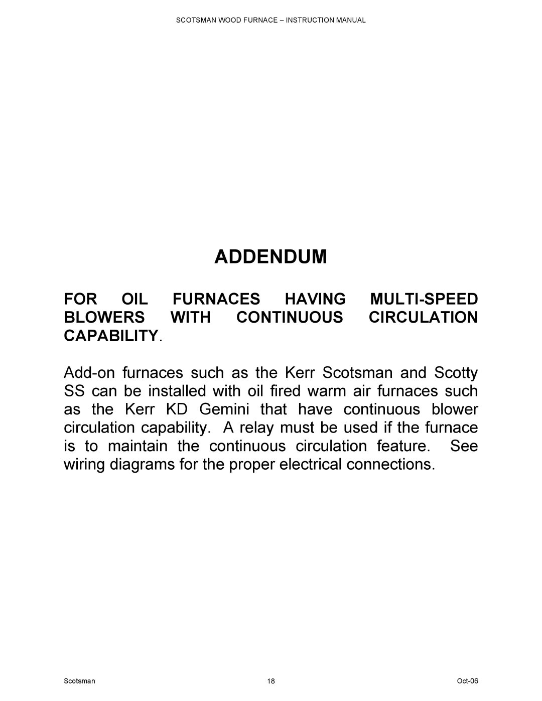 Scotsman Ice DB-101 owner manual Addendum 