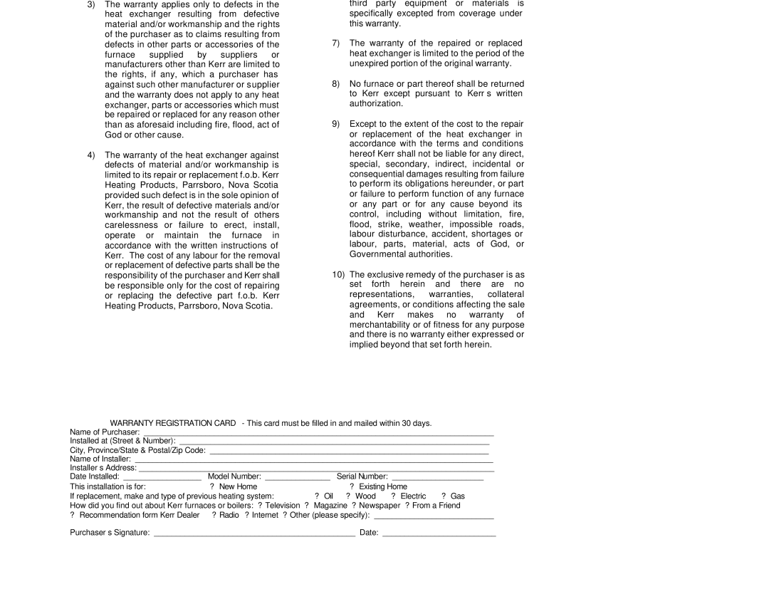 Scotsman Ice DB-101 owner manual Terms and Conditions of Warranty 