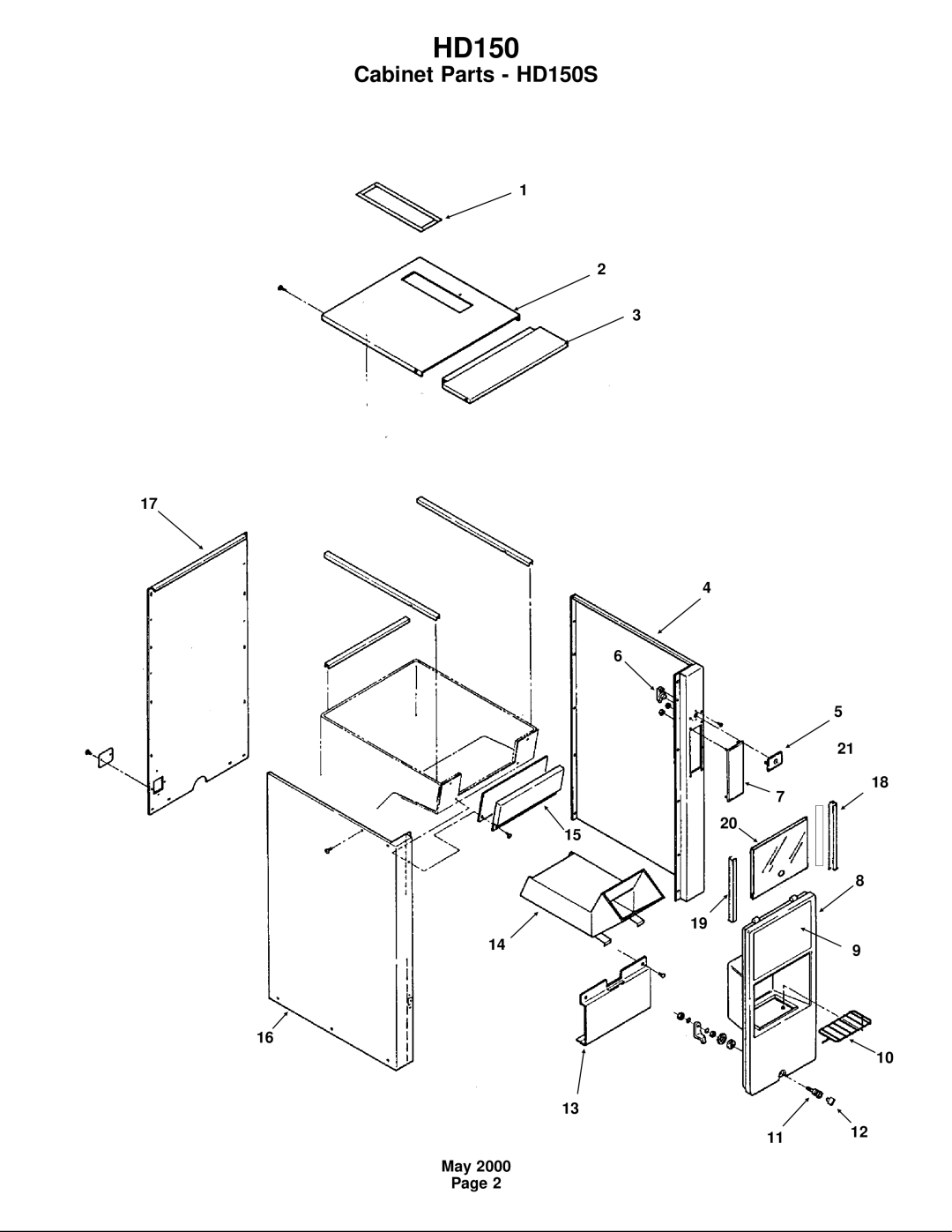 Scotsman Ice manual Cabinet Parts HD150S 