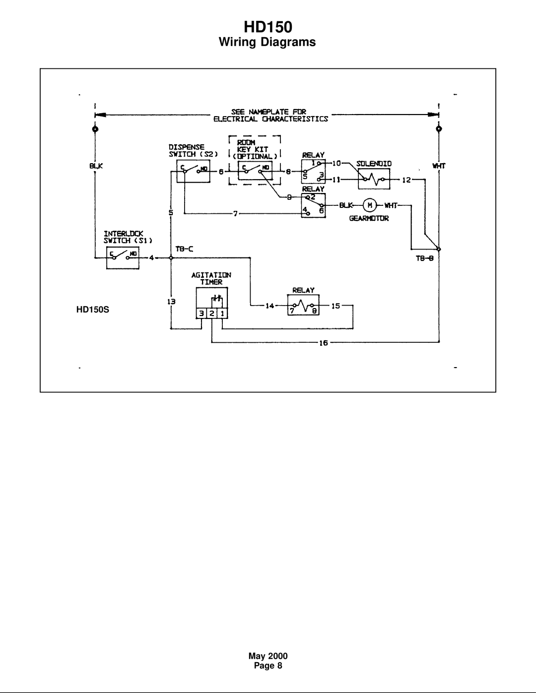 Scotsman Ice HD150 manual Wiring Diagrams 