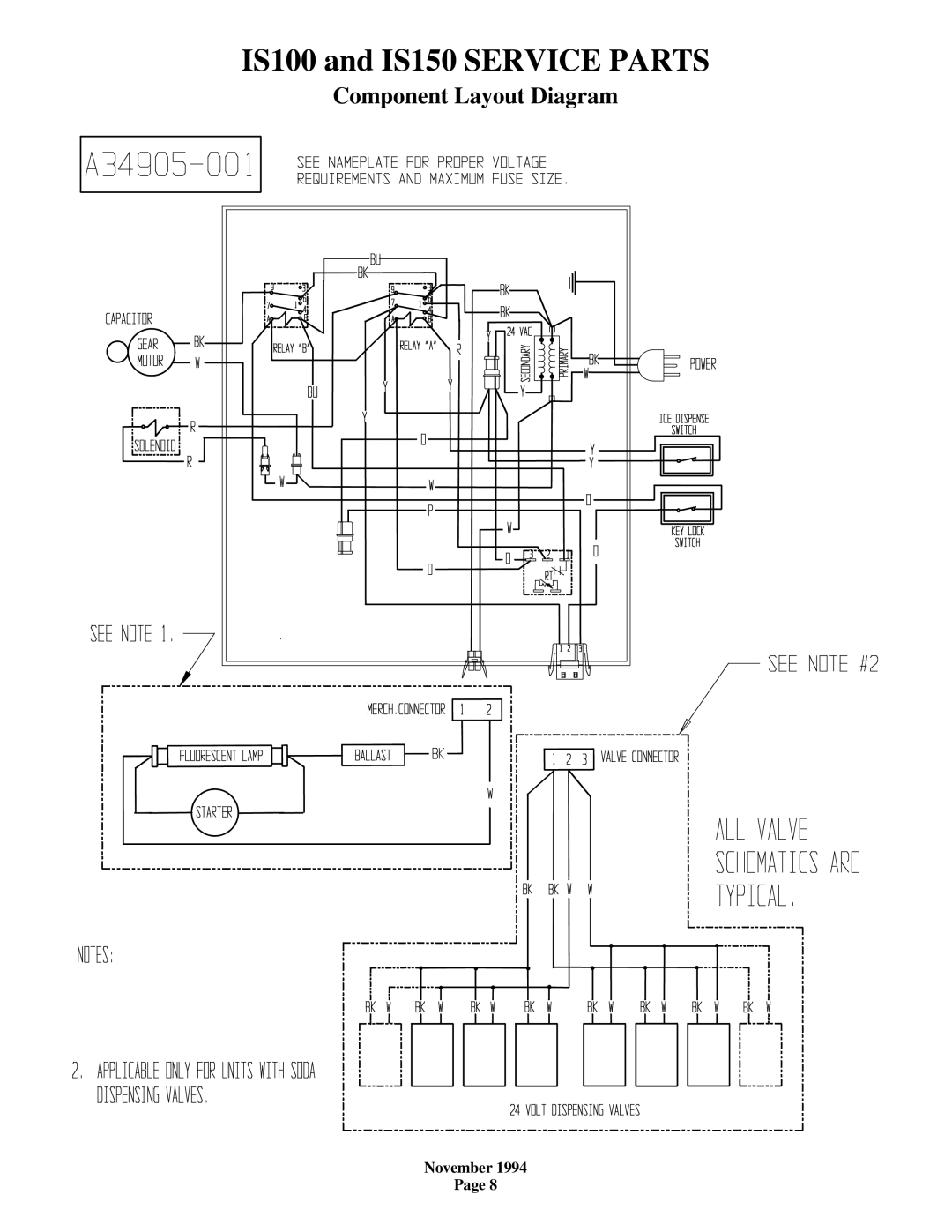 Scotsman Ice IS100, IS150 manual Component Layout Diagram 