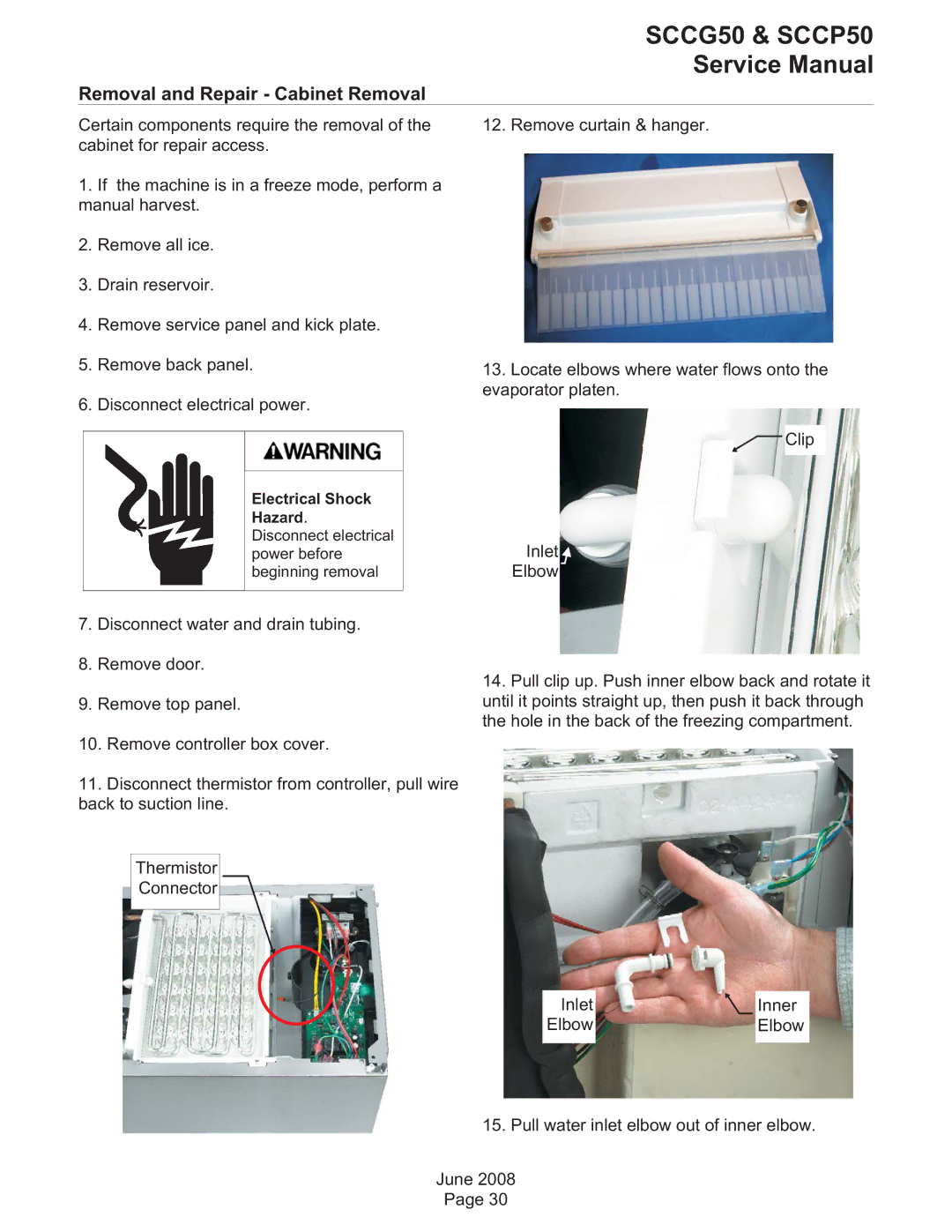 Scotsman Ice SCCG50, SCCP50 service manual Removal and Repair Cabinet Removal 