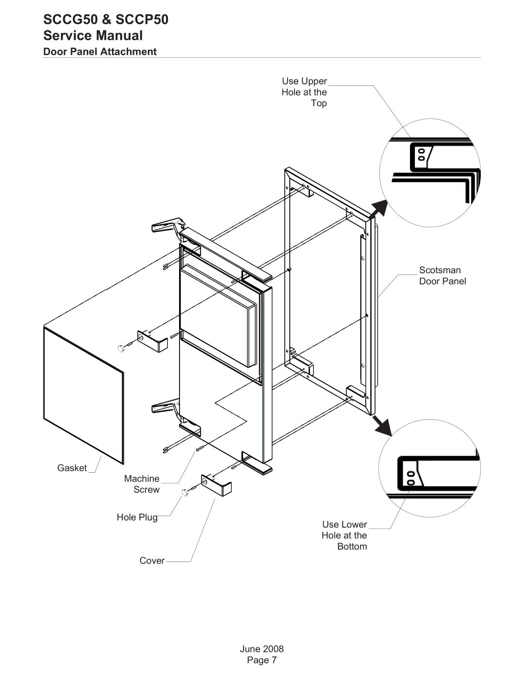 Scotsman Ice SCCP50, SCCG50 service manual Door Panel Attachment 