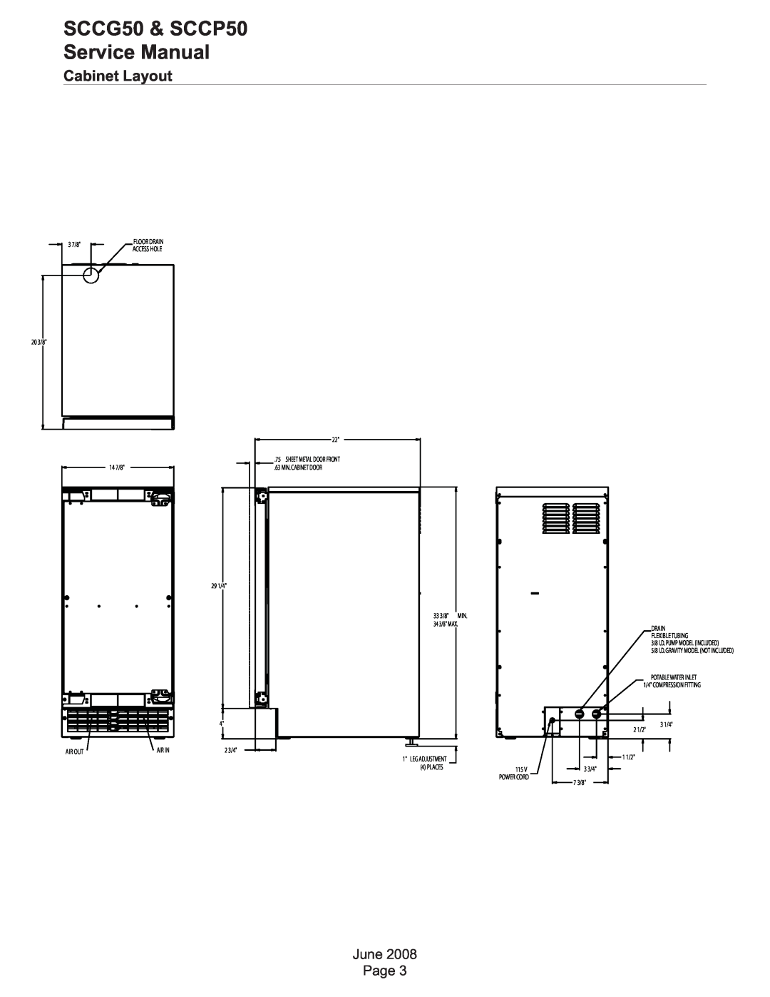 Scotsman Ice SCCP50, SCCG50 service manual Cabinet Layout, June Page 