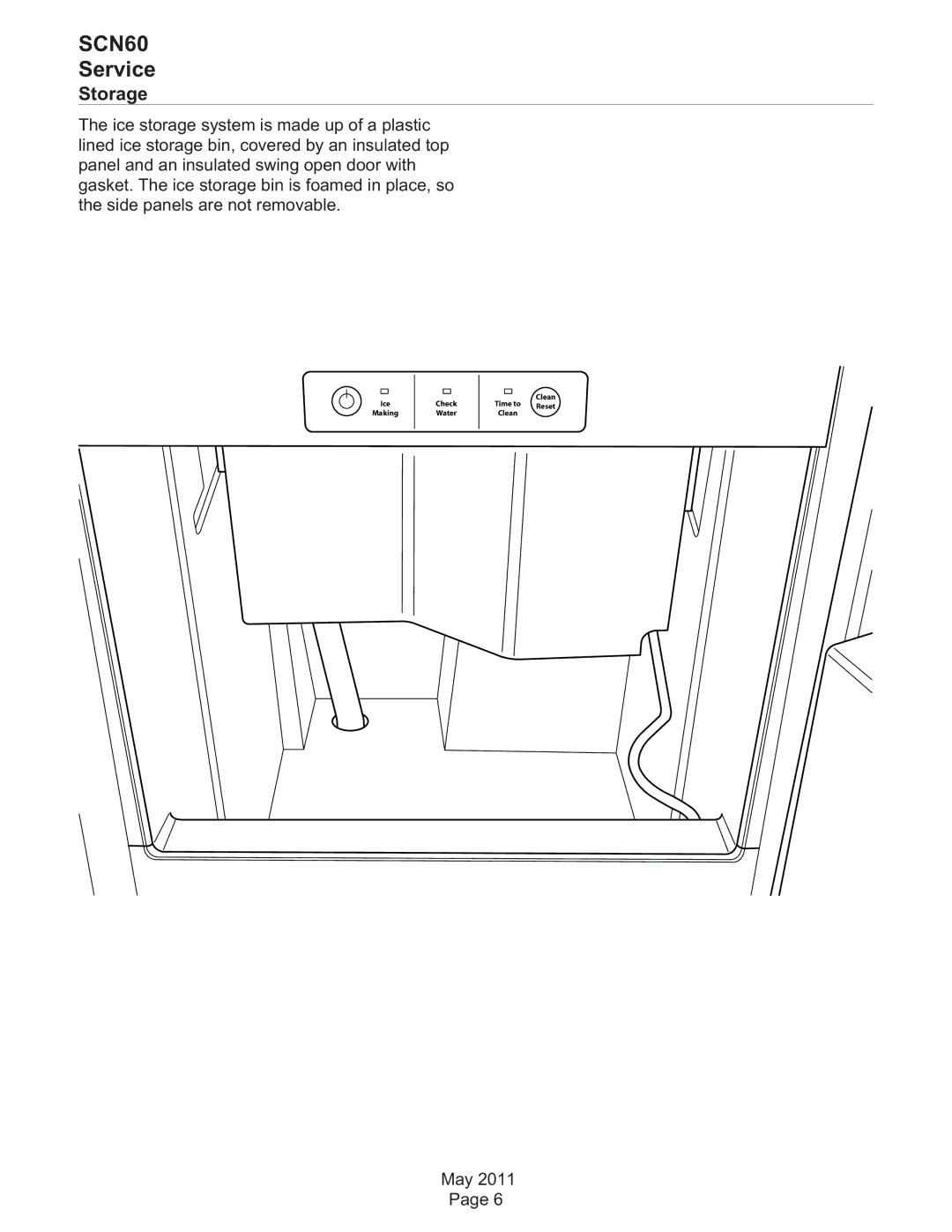 Scotsman Ice SCN60 dimensions Storage 