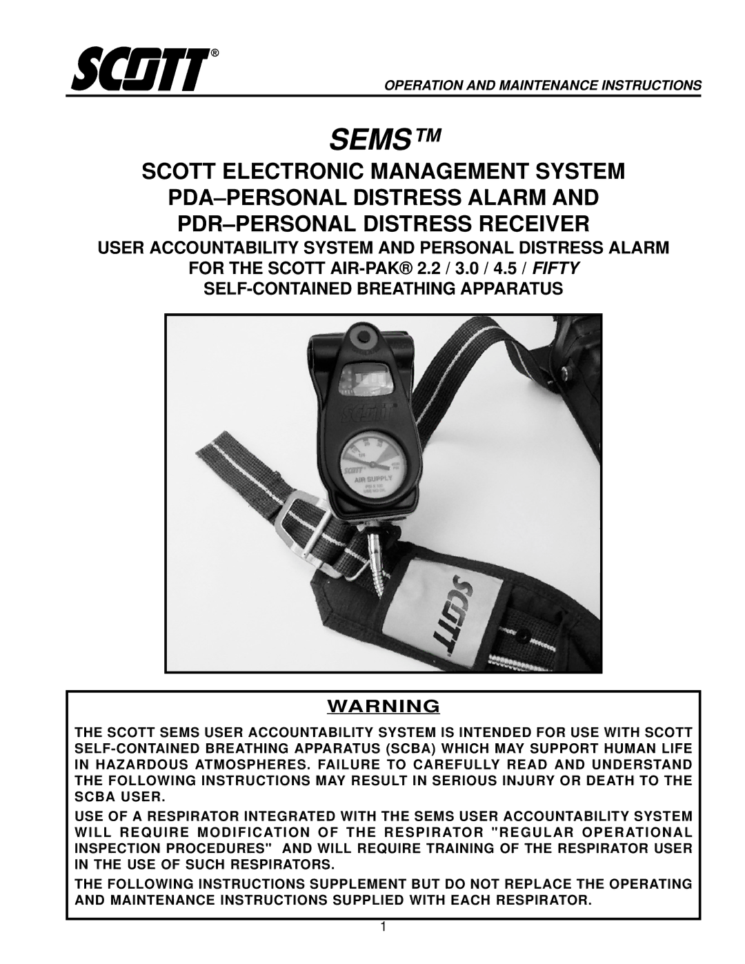 Scott 3, 4.5, 2.2 manual Sems 