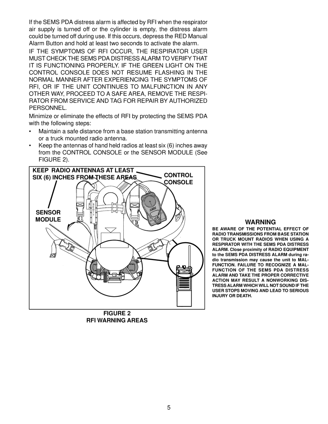 Scott 2.2, 4.5, 3 manual Keep Radio Antennas AT Least, SIX 6 Inches from These Areas, RFI Warning Areas 