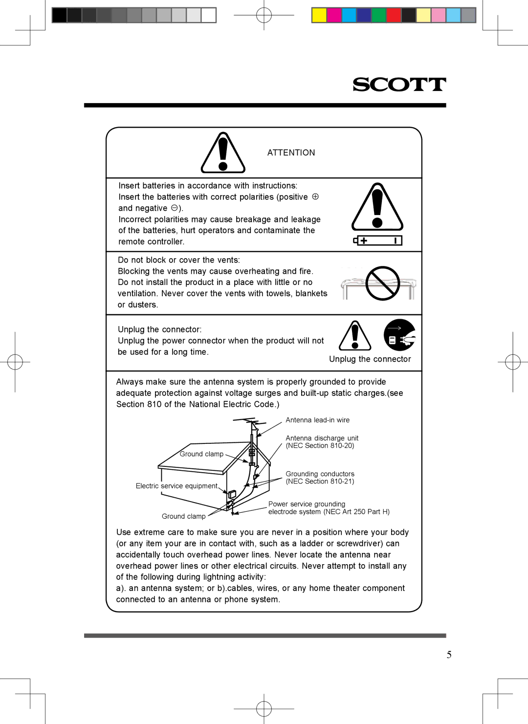 Scott LCT37SHA manual 