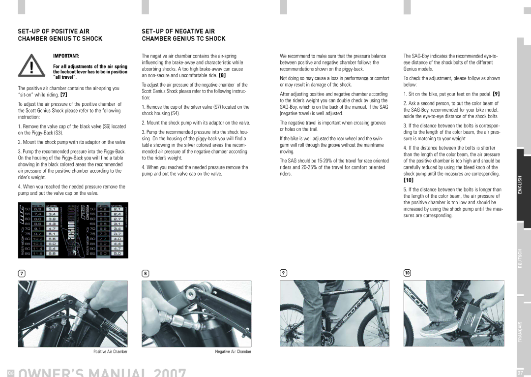 Scott LC-R owner manual SET-UP of Positive AIR Chamber Genius TC Shock 