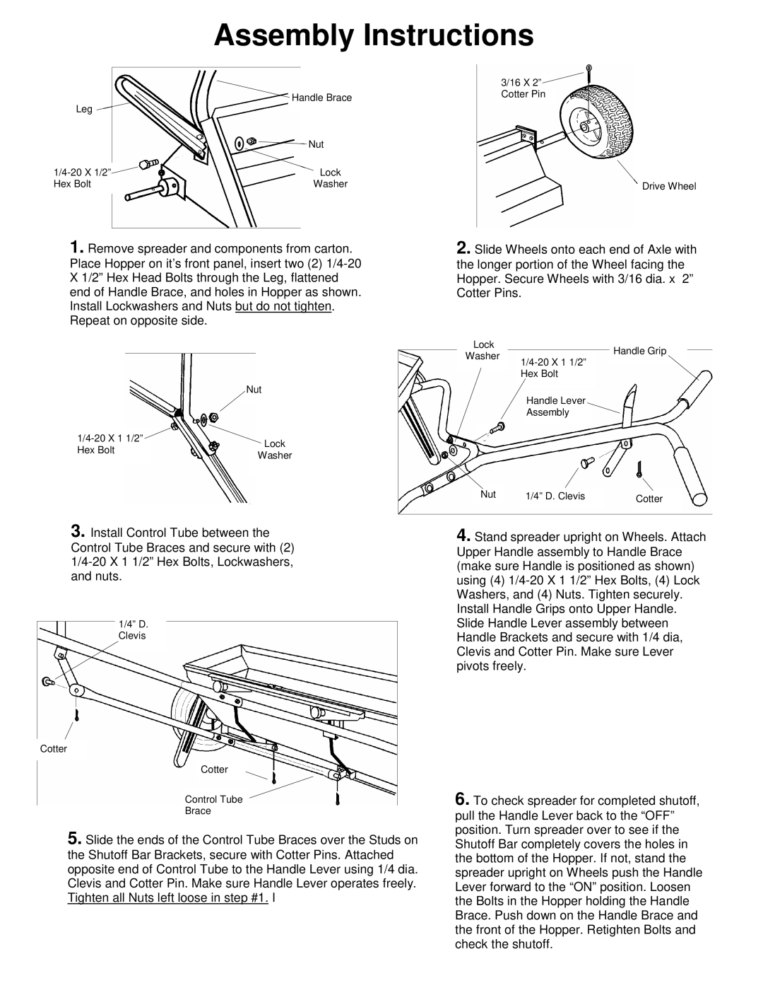 Scotts CD36C owner manual Assembly Instructions 