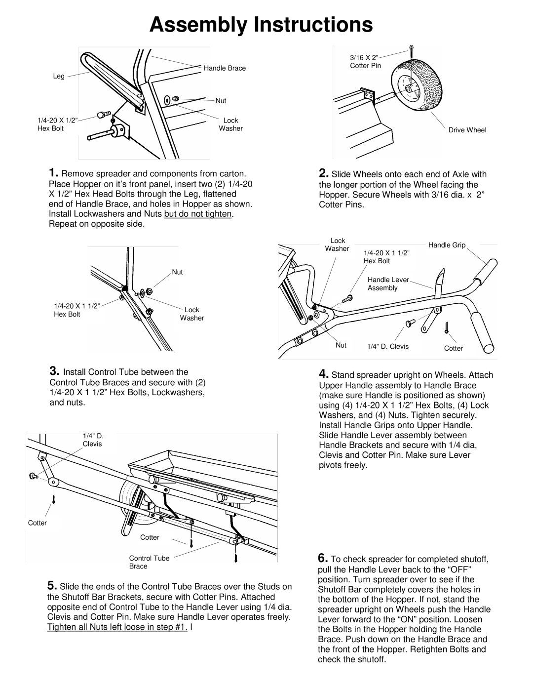 Scotts CD36C owner manual Assembly Instructions 