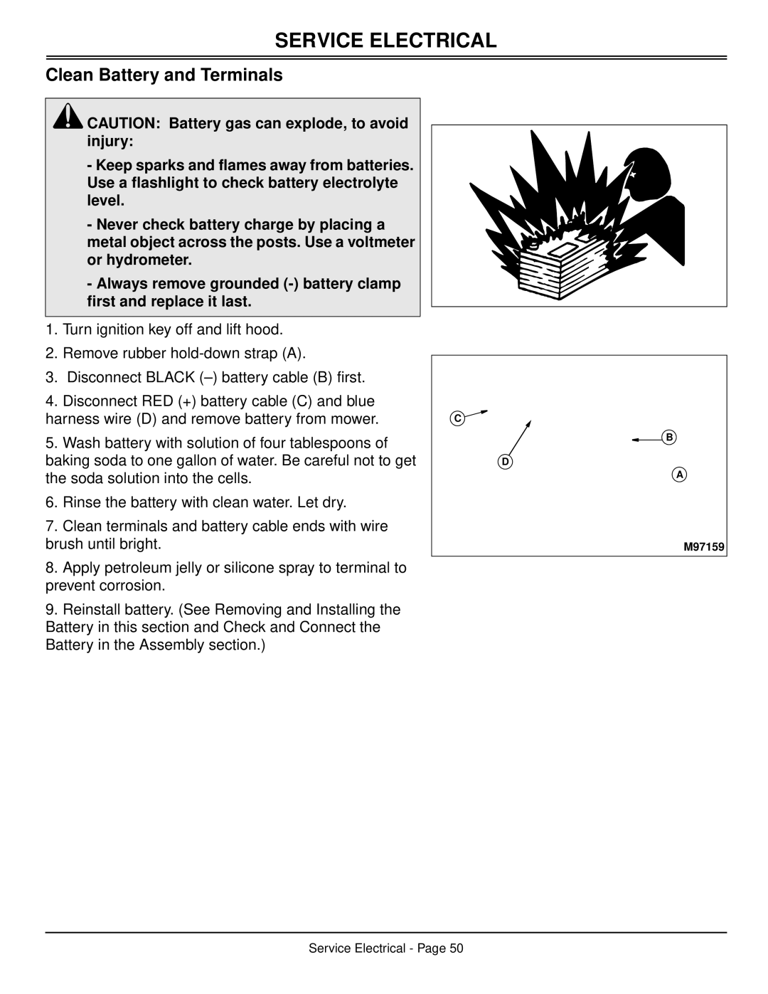 Scotts S2048, S2554 manual Clean Battery and Terminals 