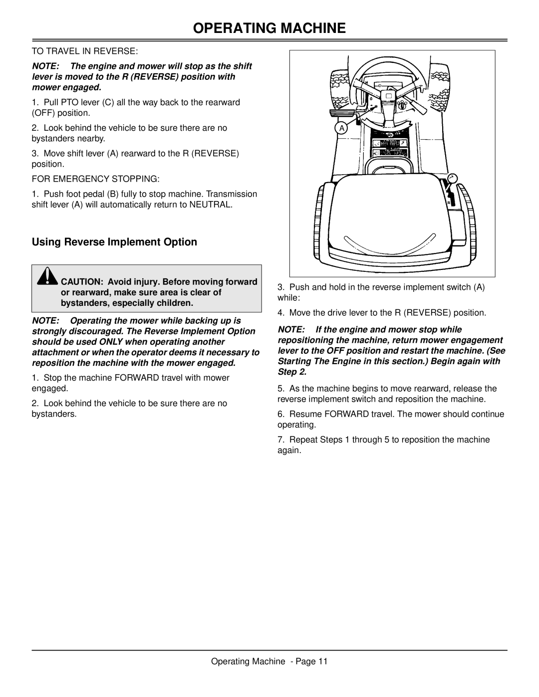 Scotts S2546 manual Using Reverse Implement Option, To Travel in Reverse 