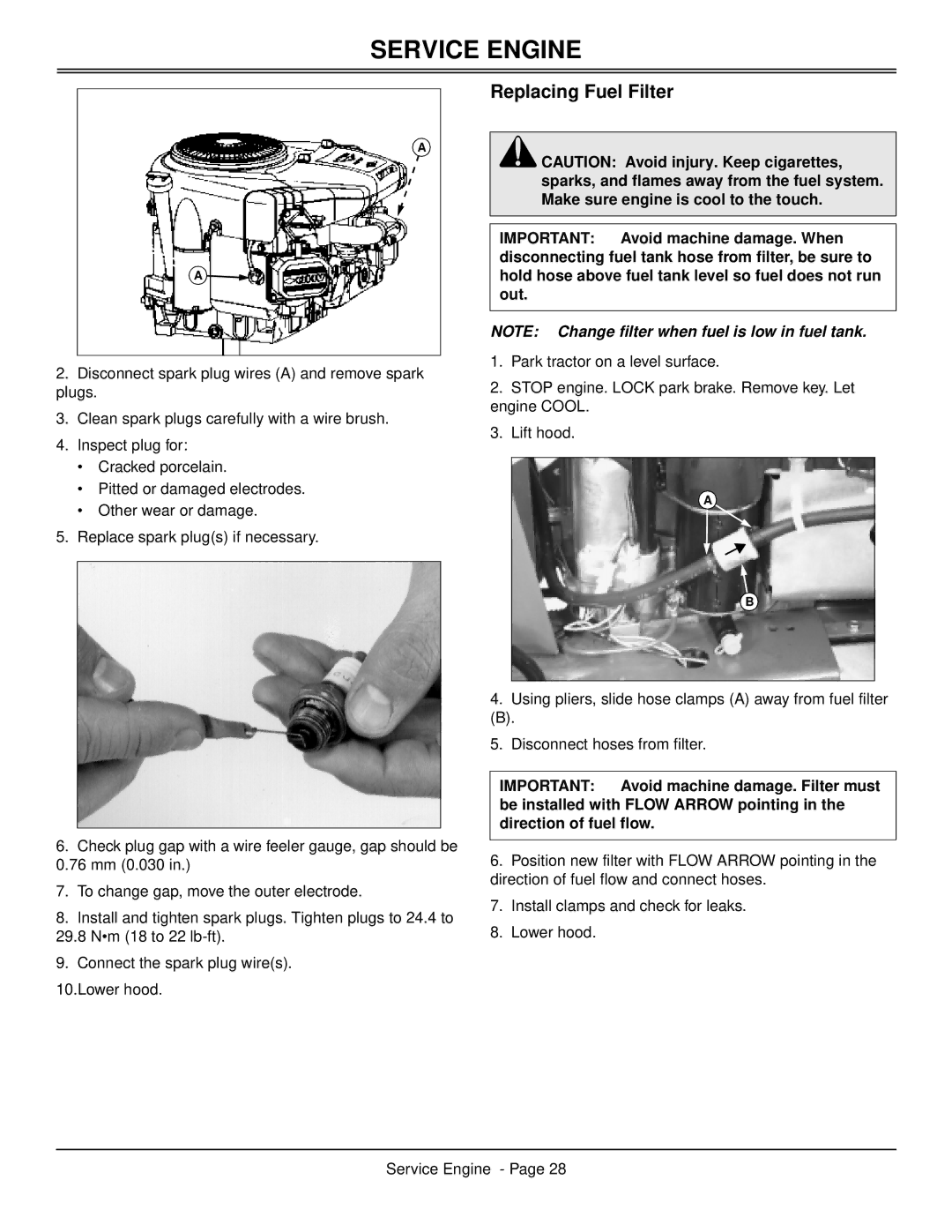 Scotts S2546 manual Replacing Fuel Filter 