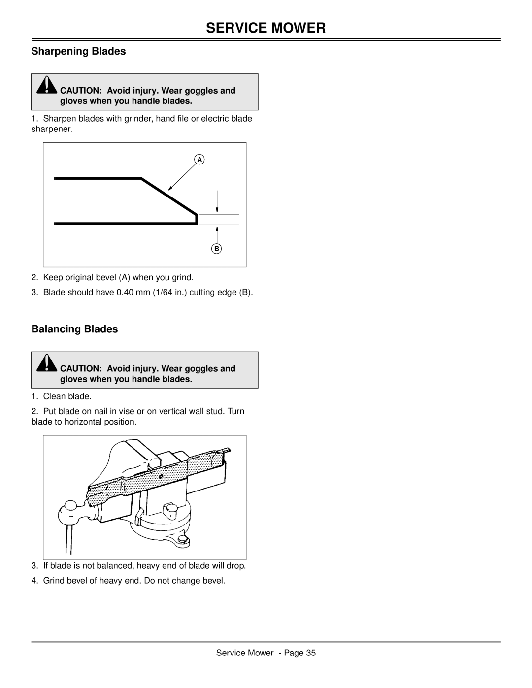 Scotts S2546 manual Sharpening Blades, Balancing Blades 