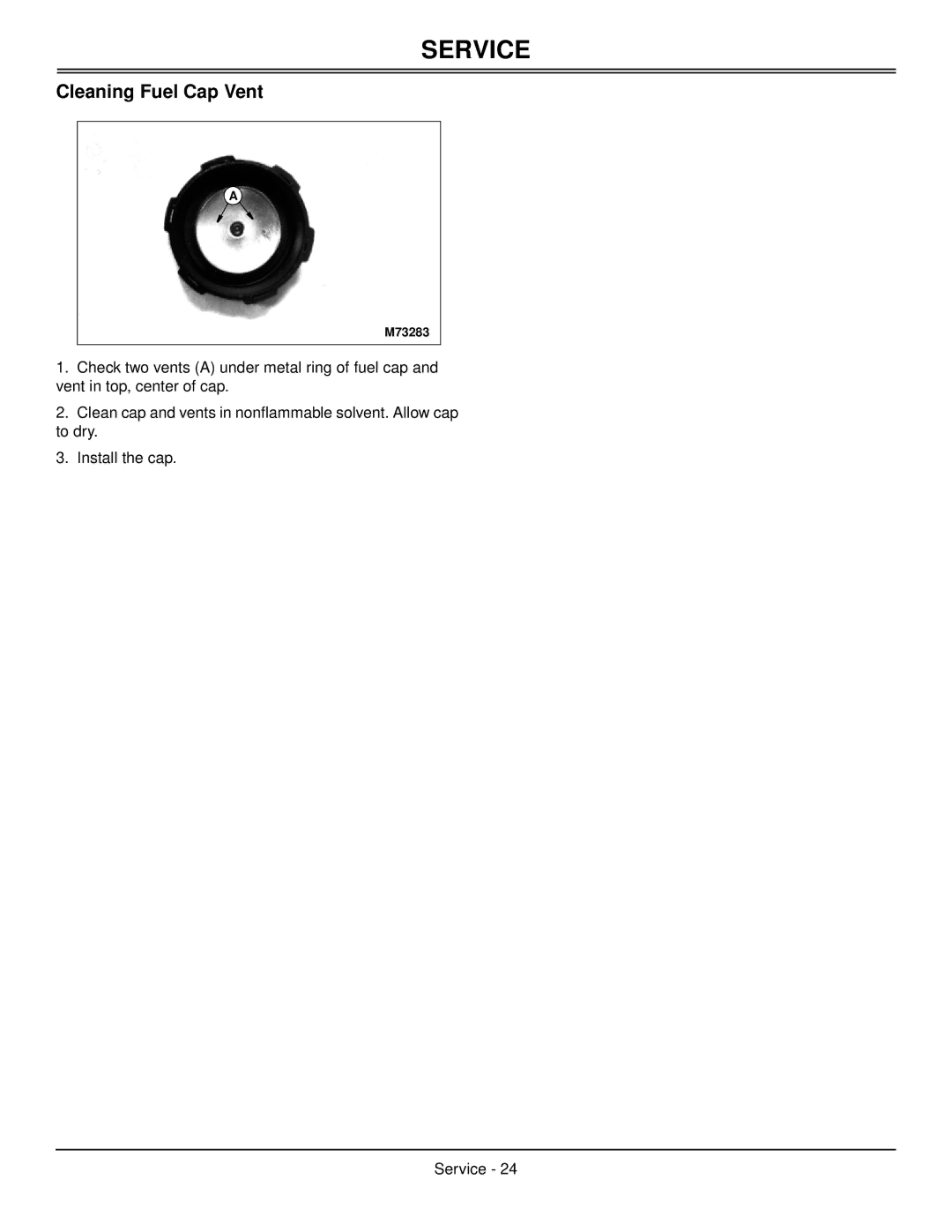 Scotts SP6213, SP6211 manual Cleaning Fuel Cap Vent 